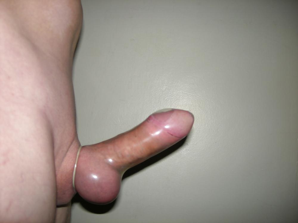 10P Big cock n' balls in condom