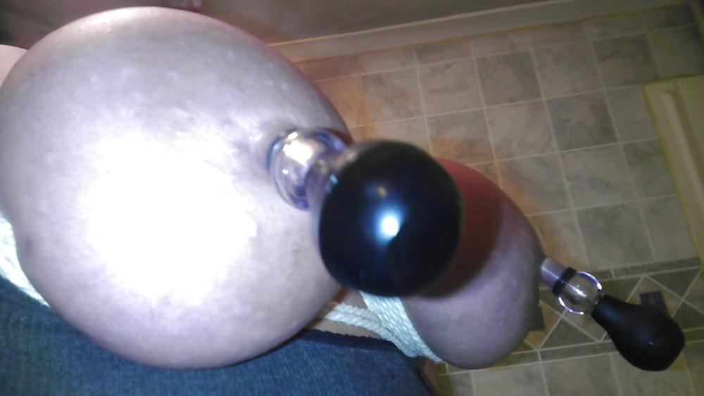 15P Tied up big tits with pumped nips