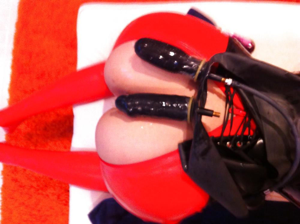12P TOPBICHE double inflatable dildo latex pant