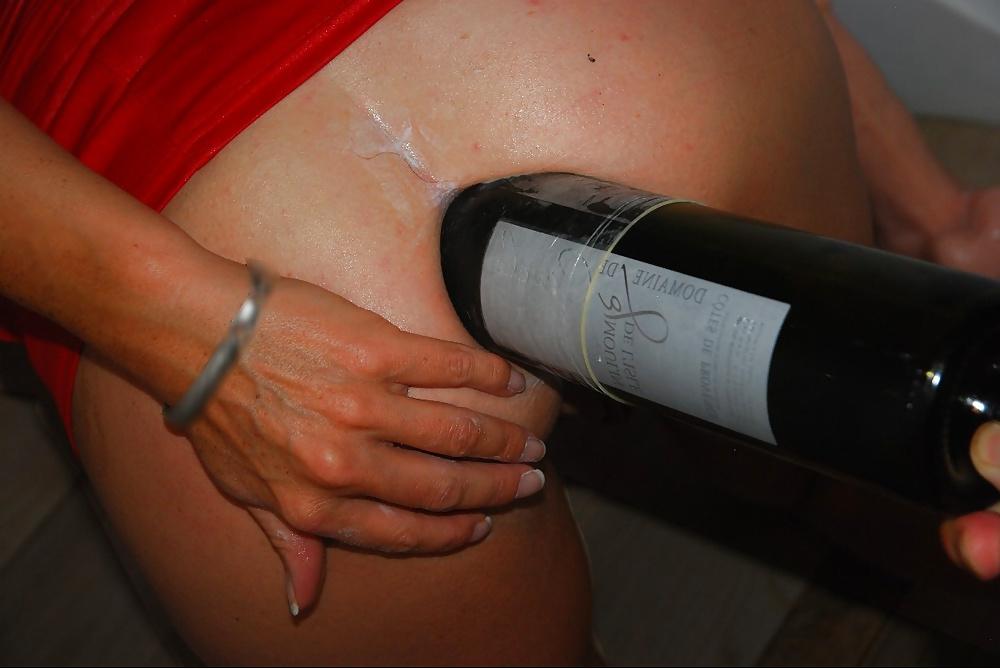 9P Insertion bottle of wine in my ass