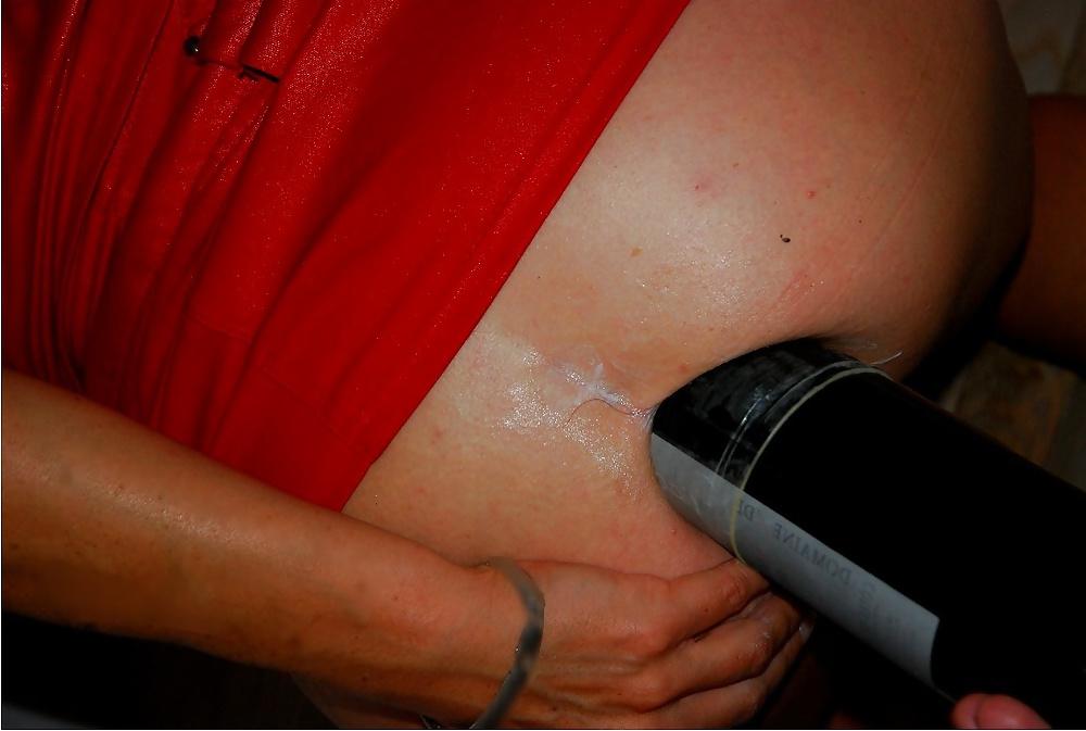 9P Insertion bottle of wine in my ass