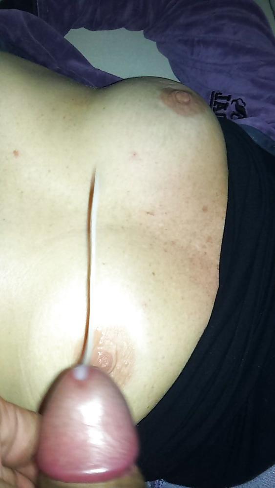 14P My lovely real wife  i cum on tits and.......