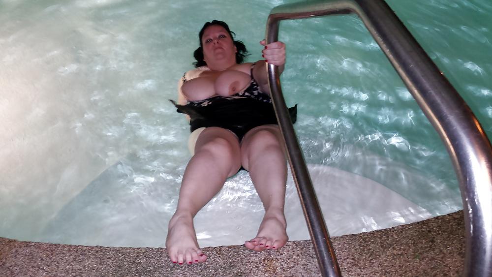 25P Mrs. MILF Slut Showing off T&A Again...Pool Side