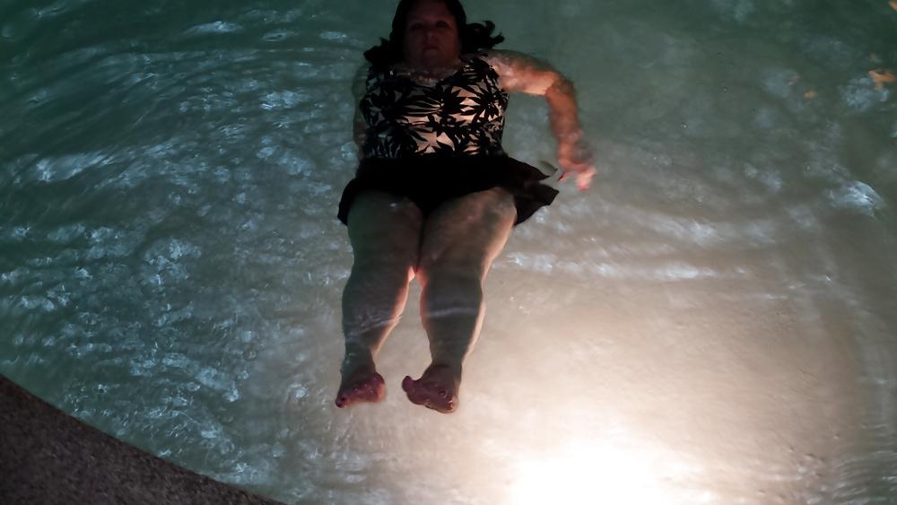25P Mrs. MILF Slut Showing off T&A Again...Pool Side