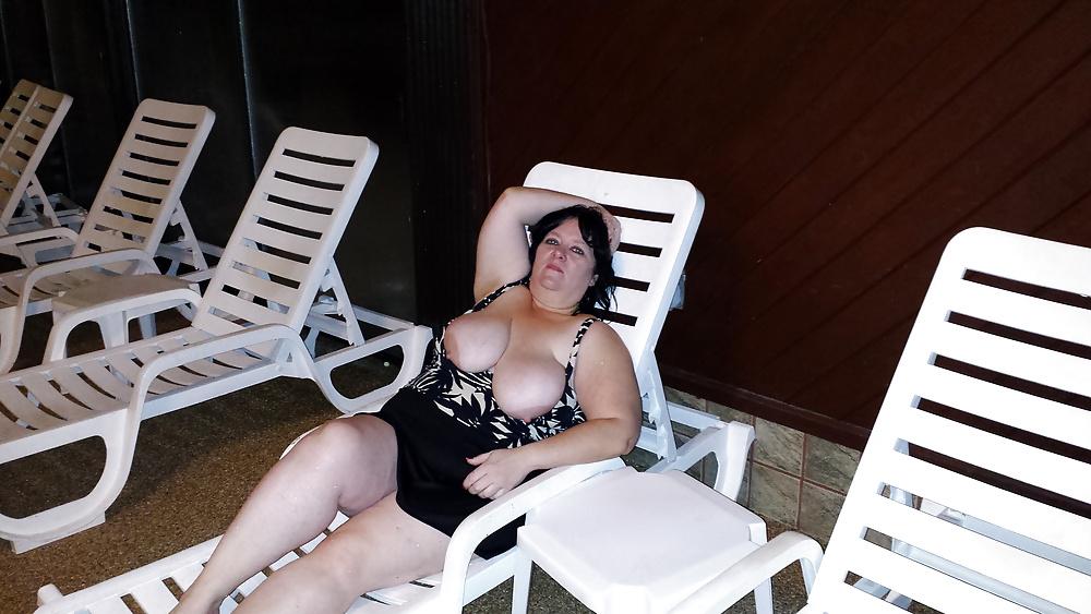 25P Mrs. MILF Slut Showing off T&A Again...Pool Side