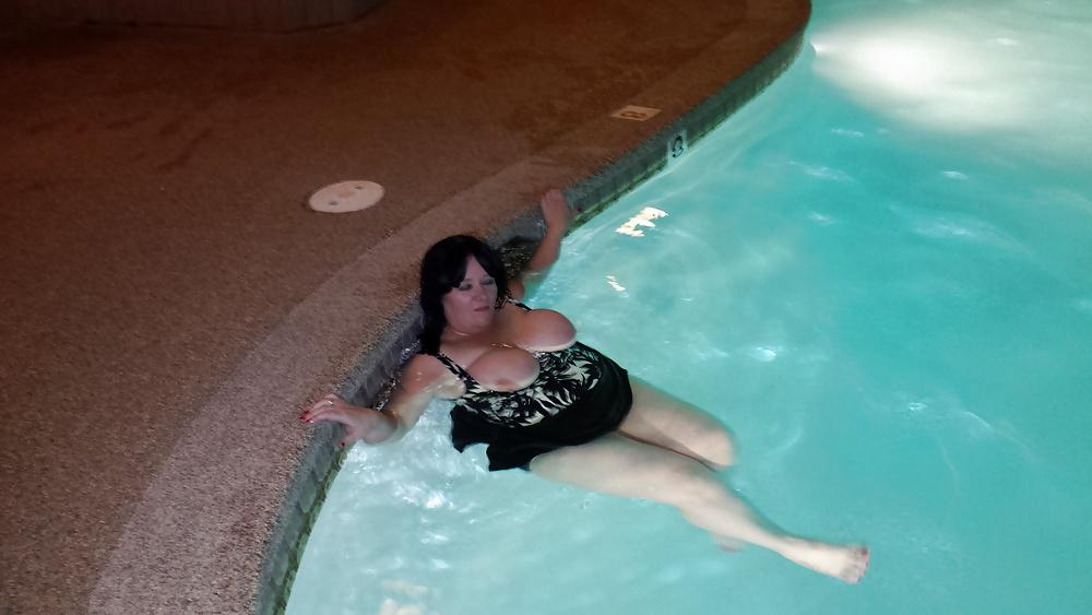 25P Mrs. MILF Slut Showing off T&A Again...Pool Side