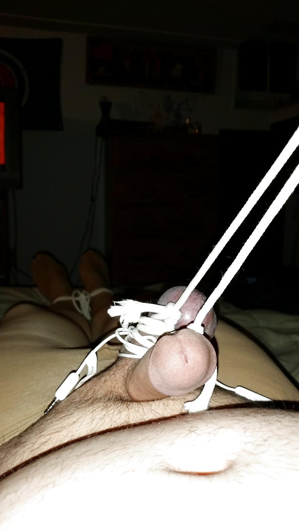 11P Balls, Tiny Cock, Strung Up-Bound in Pantyhose