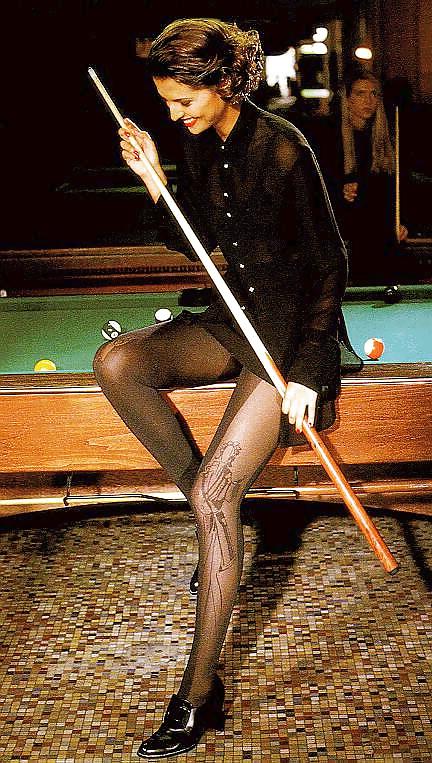 25P Ladies in nylons on pool tables