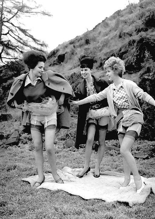 11P White panties 39:Vintage outside fun.
