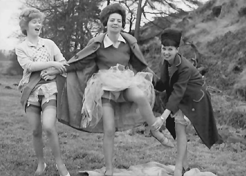11P White panties 39:Vintage outside fun.