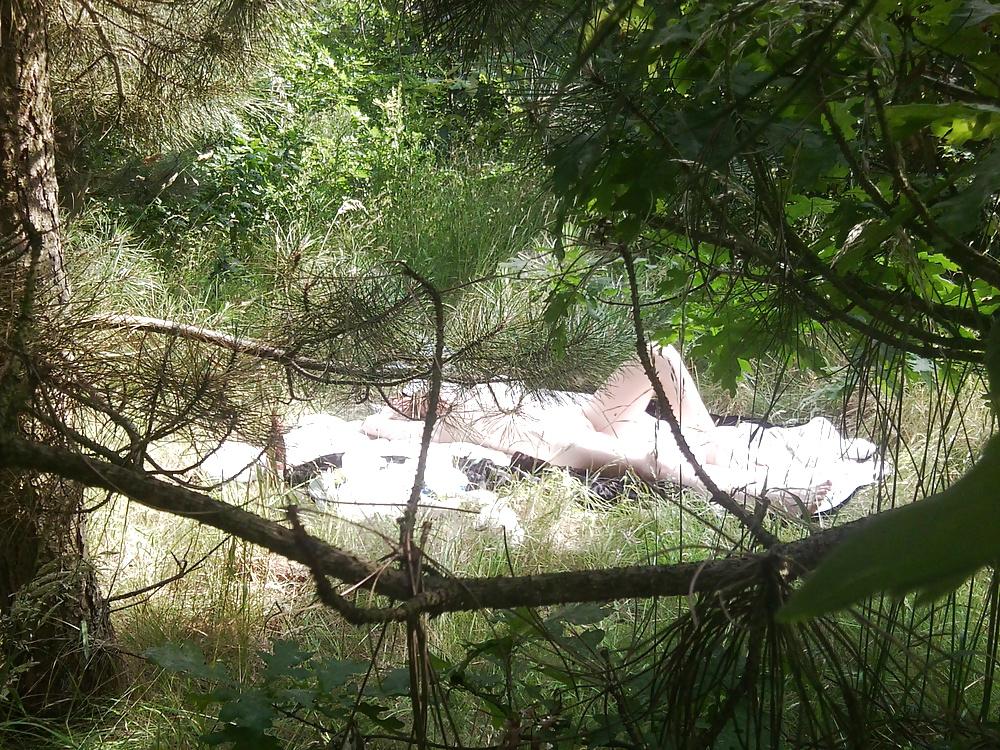 10P Nude sunbathing in the woods