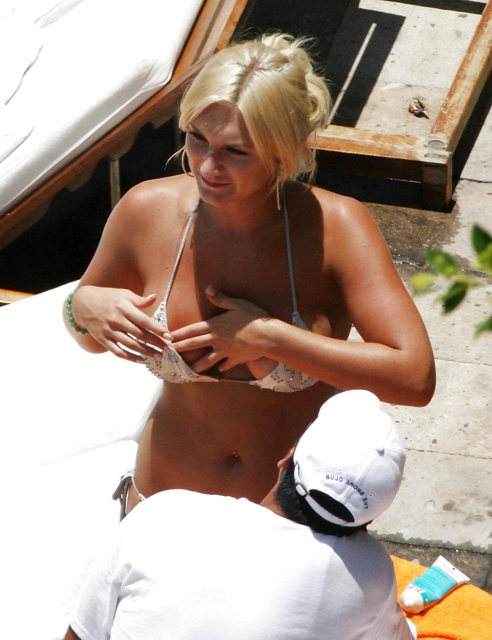25P Brooke Hogan in bikini at the pool in Miami