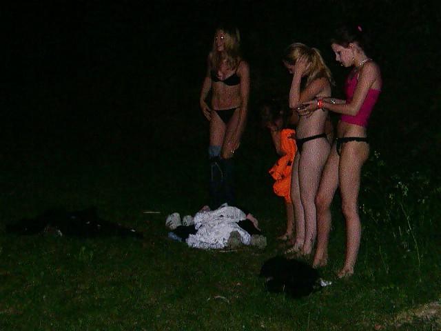 25P Nude night swimming