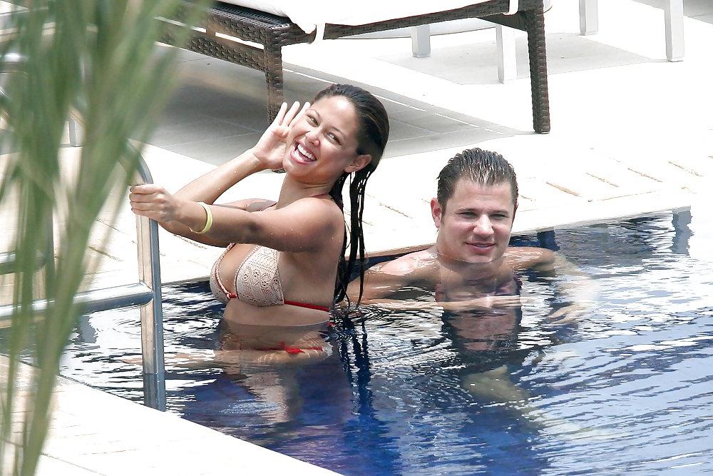 11P Vanessa Minnillo in the Pool in a Red 