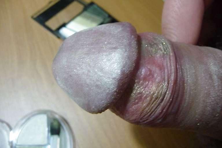 15P My cock and makeup (nail polish, eye shadow)