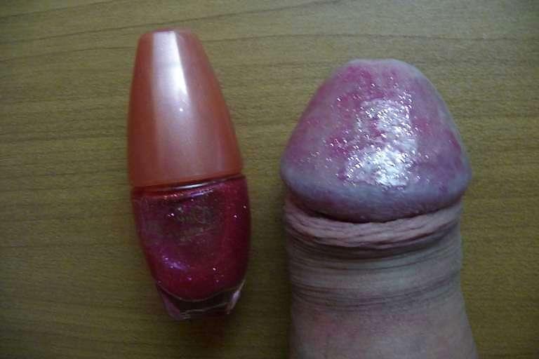 15P My cock and makeup (nail polish, eye shadow)