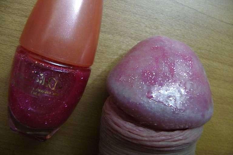 15P My cock and makeup (nail polish, eye shadow)