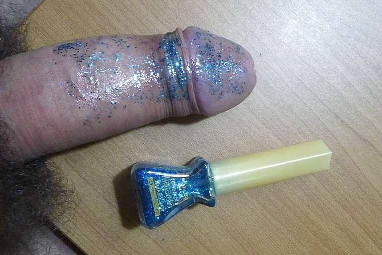 15P My cock and makeup (nail polish, eye shadow)
