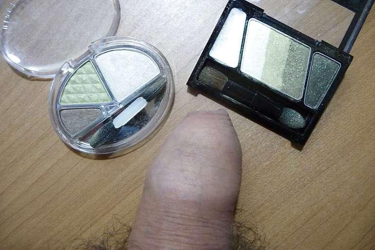 15P My cock and makeup (nail polish, eye shadow)