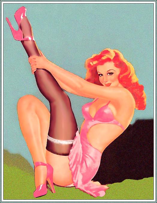 25P Vintage pin-up drawings (non-nude)