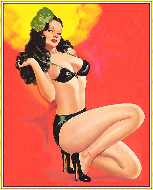 25P Vintage pin-up drawings (non-nude)