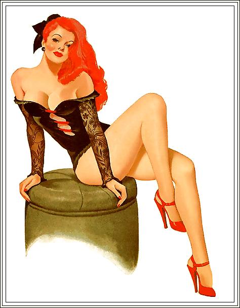 25P Vintage pin-up drawings (non-nude)