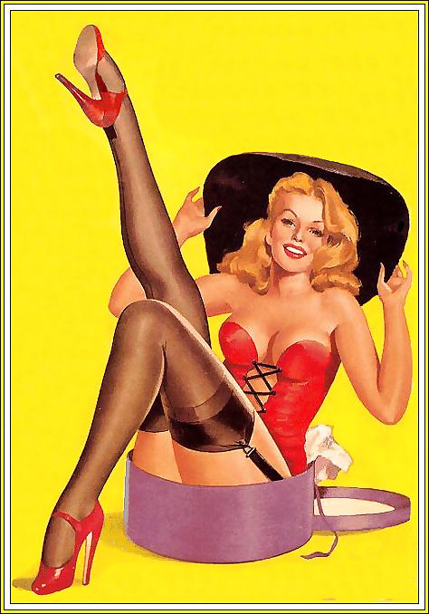 25P Vintage pin-up drawings (non-nude)
