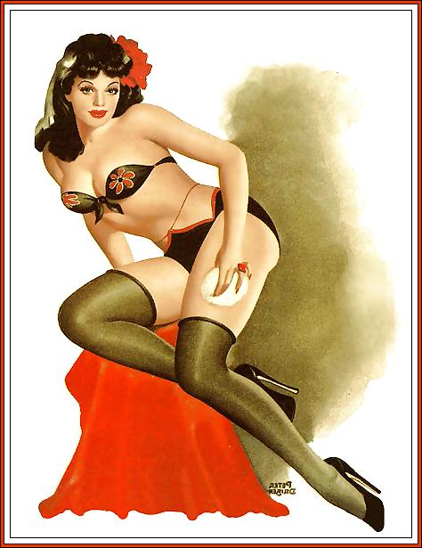 25P Vintage pin-up drawings (non-nude)