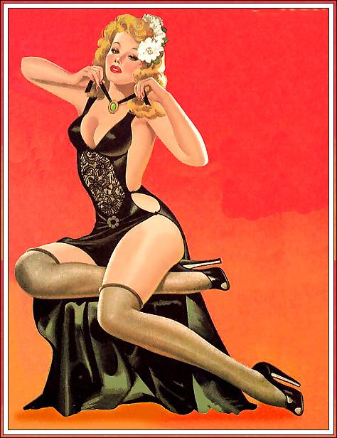 25P Vintage pin-up drawings (non-nude)