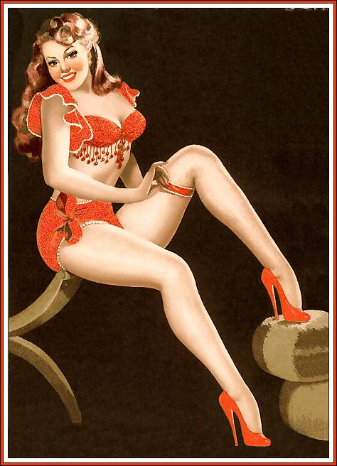 25P Vintage pin-up drawings (non-nude)