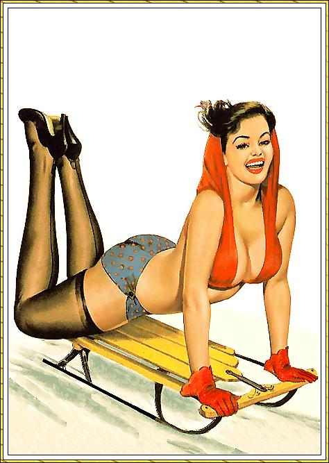 25P Vintage pin-up drawings (non-nude)