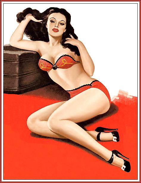 25P Vintage pin-up drawings (non-nude)