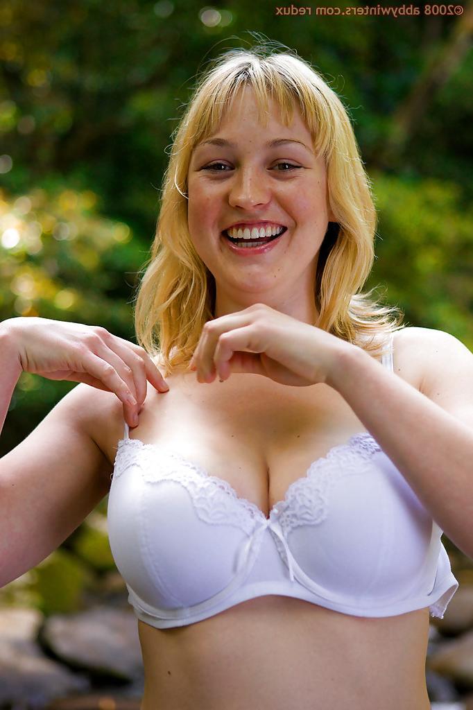 16P Busty blond amateur Anneke removes clothes to flaunt big natural tits