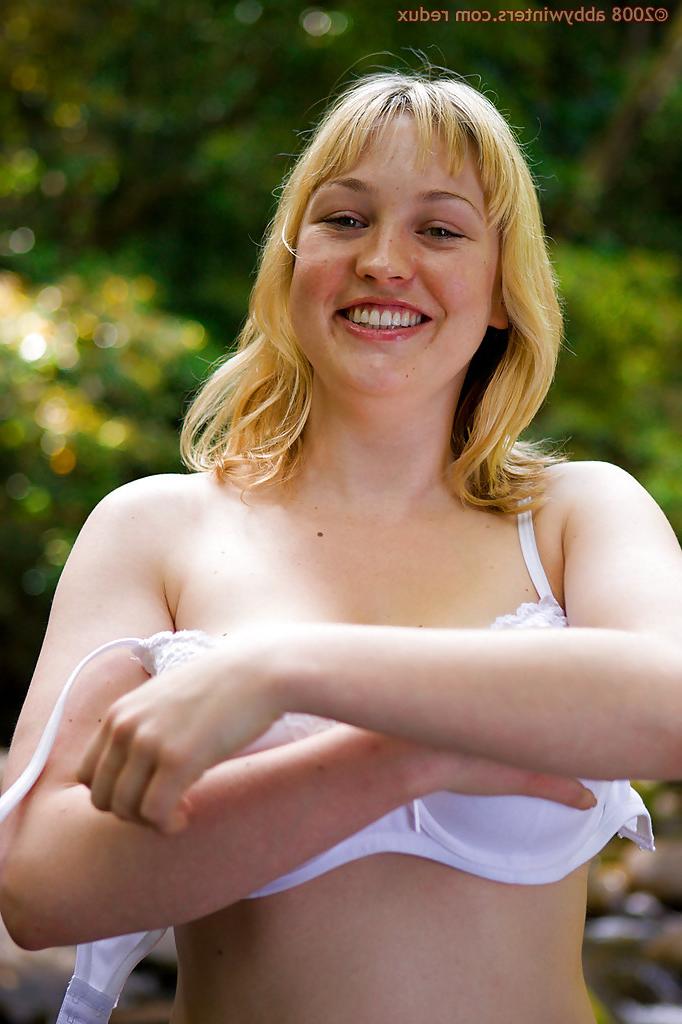 16P Busty blond amateur Anneke removes clothes to flaunt big natural tits