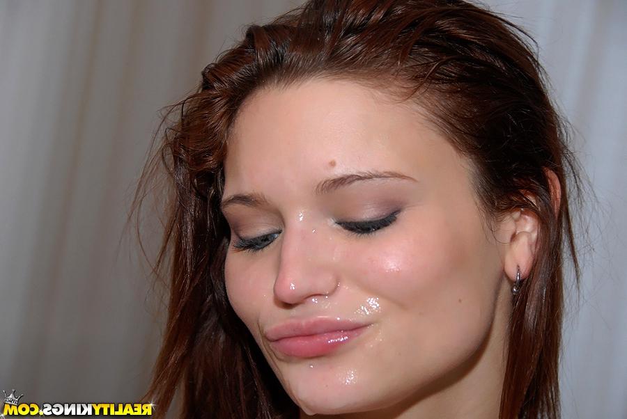 16P Hot teen Cici Sweet gets her slutty face covered with cum after sex