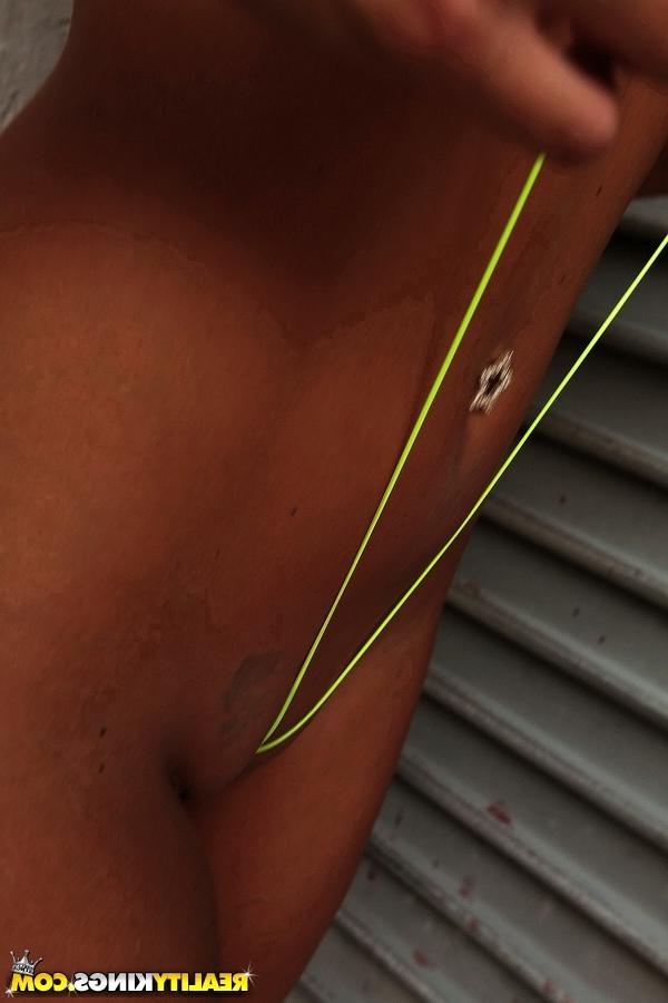16P Super hot Sunni Mayweather exposing her banging body in string bikini