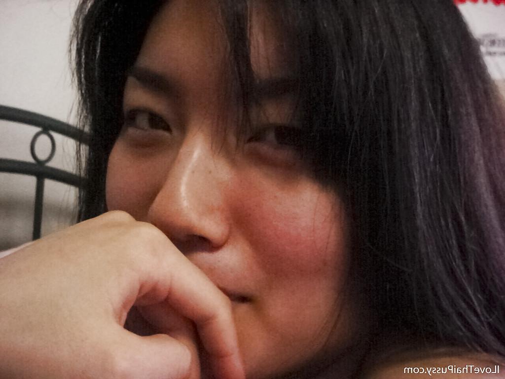 16P Hot asian babe with petite melons gets blindfolded and posing naked