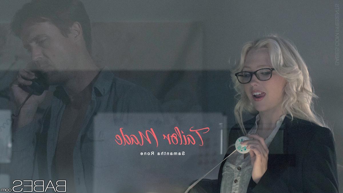 13P Bespectacled blonde babe Samantha Rone makes a dick cum on her tits