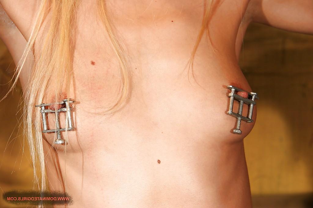 16P Sweet blonde babe with small tits gets bound and ballgagged