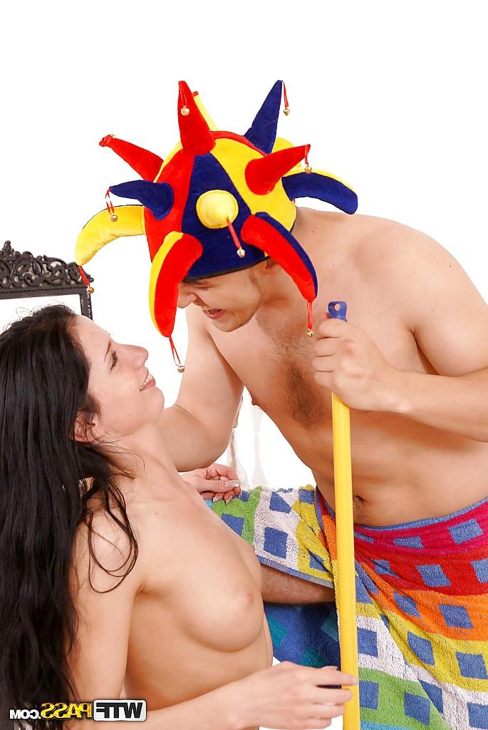 16P Lusty girlfriend strips down and gives some oral pleasure to her boyfriend