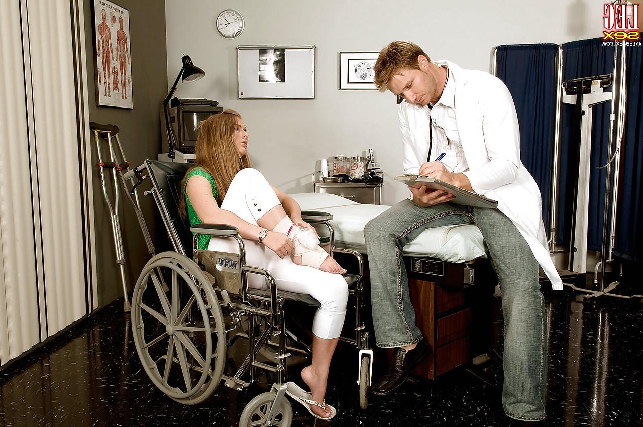 16P Wheelchair bound Megan Reece giving doctor footjob after cunnilingus