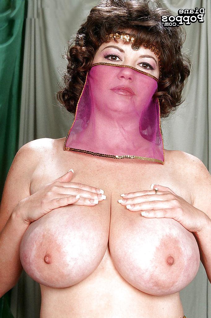 16P Mature Greek woman Diane Poppos letting big hanging tits fall free
