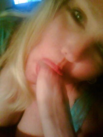 21P Blond big tits milf sucking dick