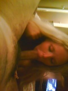 21P Blond big tits milf sucking dick