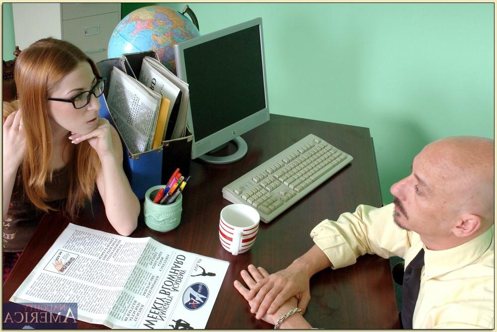 16P Cute coed in glasses Lexi Leigh impaled on a huge dick of her teacher