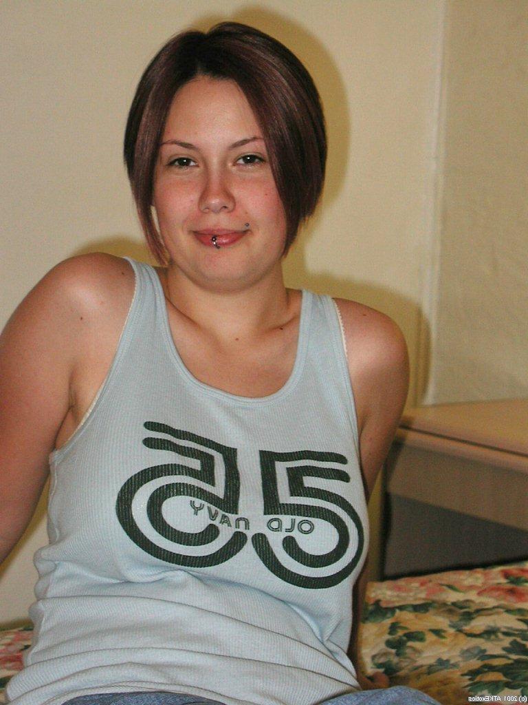 16P Amateur Latina Gwen displaying tattoos and big natural tits after undressing