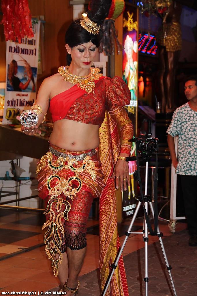 16P Exotic Thai ladyboys on public display in non nude series