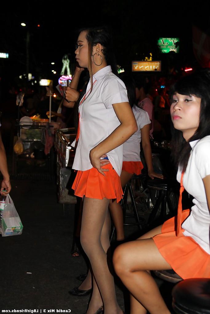 16P Exotic Thai ladyboys on public display in non nude series