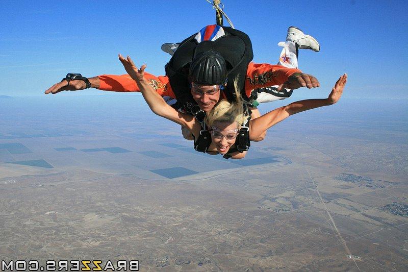 15P Busty pornstars have some sky-jumping fun and enjoy a threesome groupsex