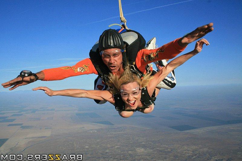 15P Busty pornstars have some sky-jumping fun and enjoy a threesome groupsex